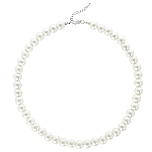BABEYOND Round Imitation Pearl Necklace Wedding Pearl Necklace for Brides BABEYOND Round Imitation Pearl Necklace Wedding Pearl Necklace for Brides