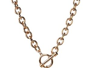 GUESS Womens Pave Framed Heart Toggle Necklace with 4 G Logo Silver/Gold/Crystal One Size