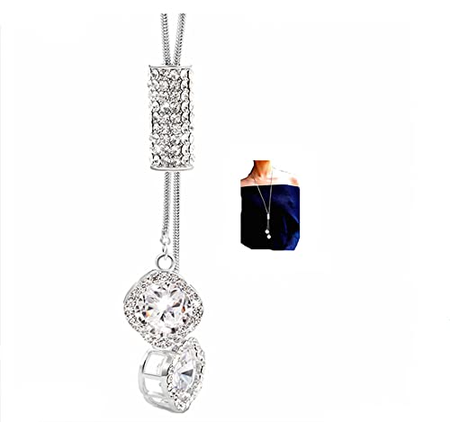 Cathercing Flower Rhinestone Pendant Long Necklace for Women Sweater Chain Statement Necklace Choker Adjustable Elegant Jewelry Accessories Dressy Collocation Winter Evening Party Wedding Cathercing Flower Rhinestone Pendant Long Necklace for Women Sweater Chain Statement Necklace Choker Adjustable Elegant Jewelry Accessories Dressy Collocation Winter Evening Party Wedding