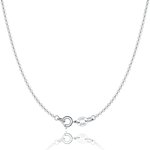 Jewlpire 925 Sterling Silver Chain Necklace for Women Girls 1.3mm Silver Round Cable Chain Thin Silver Chain Italian Silver Necklace Chain Replacement Necklace Chain 16/17/18/20/22/24 Inch Jewlpire 925 Sterling Silver Chain Necklace for Women Girls 1.3mm Silver Round Cable Chain Thin Silver Chain Italian Silver Necklace Chain Replacement Necklace Chain 16/17/18/20/22/24 Inch