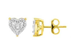 NATALIA DRAKE 1/4 Cttw Diamond Heart Earrings or Necklace for Women in Sterling Silver