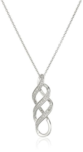 Amazon Collection Sterling Silver Diamond Twist Pendant Necklace (1/10 cttw) Amazon Collection Sterling Silver Diamond Twist Pendant Necklace (1/10 cttw)