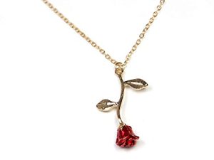 18k Gold and Silver necklaces women personalized long necklaces for women gold necklace rose pendant flower jewelry for girl teen women wife girlfriend friends gift original by Arget