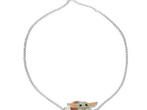Disney Star Wars The Mandalorian Grogu Silver Lariat Bracelet