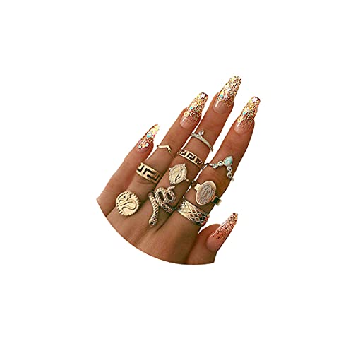 Gold Boho Ring Sets Stackable Knuckle Ring Vintage Snake Finger Rings Set Stacking Joint Midi Trendy Rings Sets for Women Girls Gold Boho Ring Sets Stackable Knuckle Ring Vintage Snake Finger Rings Set Stacking Joint Midi Trendy Rings Sets for Women Girls