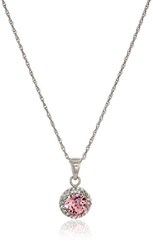 Amazon Collection Sterling Silver Swarovski Crystal Halo Pendant Necklace Amazon Collection Sterling Silver Swarovski Crystal Halo Pendant Necklace