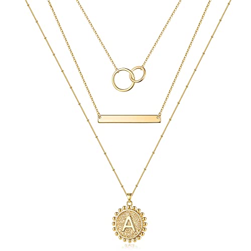 Gold Layered Initial Necklaces for Women Girls Gold Layered Initial Necklaces for Women Girls