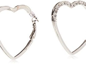 GUESS Heart Shaped Clutchless Hoop Earrings