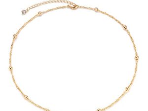 Gold Dainty Heart/Pearl/Cross Choker Necklace