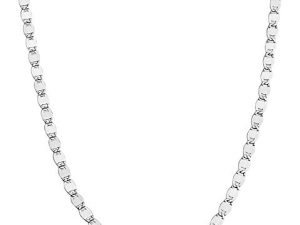 Miabella 925 Sterling Silver Italian Sparkle Mirror Link Chain Necklace for Women Teen Girls