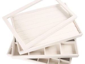 Coward Stackable Jewelry Trays Organizer Set with Clear Lid