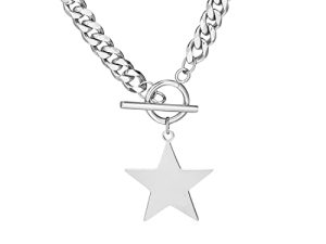 MIFYNN Silver Star Cuban Link Necklace Fashion Style Star Necklaces for Women
