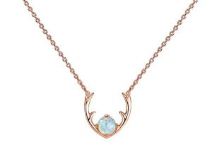 PAVOI 14K Gold Plated Created Opal Necklace | Opal Necklaces for Women