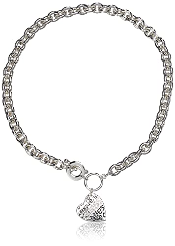 GUESS Basic Crystal Graffiti Heart Toggle Pendant Necklace GUESS Basic Crystal Graffiti Heart Toggle Pendant Necklace