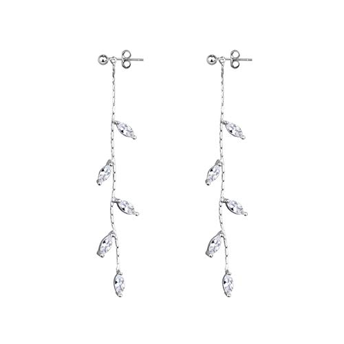 SLUYNZ 925 Sterling Silver Droplet Dangle Earrings Chain for Women Teen Girls Olive Leaf Wedding Dangle Earrings Bridal Earrings SLUYNZ 925 Sterling Silver Droplet Dangle Earrings Chain for Women Teen Girls Olive Leaf Wedding Dangle Earrings Bridal Earrings