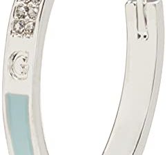 Guess Enamel Silver Hoop Earrings