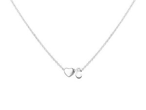 Glimmerst Heart Initial Necklace for Women Stainless Steel Tiny Heart Letter Necklace Personalized Name Necklace for Girls