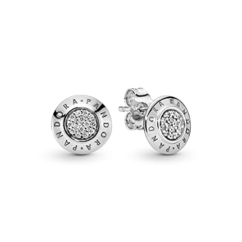 Pandora Jewelry Sparkling Pandora Logo Stud Cubic Zirconia Earrings in Sterling Silver Pandora Jewelry Sparkling Pandora Logo Stud Cubic Zirconia Earrings in Sterling Silver
