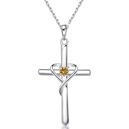 925 Sterling Silver Cross Necklace for Women Men 5A CZ Birthstone Necklaces for Teen Girls Gifts for Christmas 925 Sterling Silver Cross Necklace for Women Men 5A CZ Birthstone Necklaces for Teen Girls Gifts for Christmas