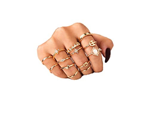 Sither 13 Pcs Women Rings Set Knuckle Rings Gold Bohemian Rings for Girls Vintage Gem Crystal Rings Joint Knot Ring Sets for Teens Party Daily Fesvital Jewelry Gift(style3) Sither 13 Pcs Women Rings Set Knuckle Rings Gold Bohemian Rings for Girls Vintage Gem Crystal Rings Joint Knot Ring Sets for Teens Party Daily Fesvital Jewelry Gift(style3)