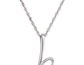 Amazon Collection Sterling Silver Initial Pendant Necklace