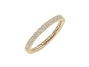 Amazon Essentials 14K Gold or Rhodium Plated Double Row Pave Eternity Ring