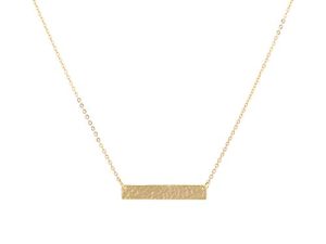 MEVECCO Gold Dainty Opal Necklace 18K Gold Plated Anchor Pendant Necklace Minimalist Handmade Bar Chain Necklace Gift for Her