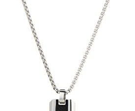 Tommy Hilfiger Men's Jewelry Carbon Fiber Pendant with Chain Color: Silver (Model: 2790354)