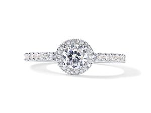 PAVOI 14K Gold Plated Halo Ring | Heart Ring for Women | Square Round Promise Rings for Her