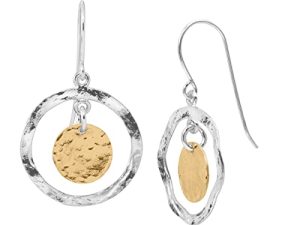 Silpada 'Marbella' Two-Tone Disc Drop Earrings in Sterling Silver and Gold-Plating