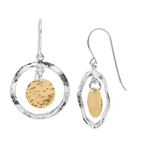 Silpada 'Marbella' Two-Tone Disc Drop Earrings in Sterling Silver and Gold-Plating Silpada 'Marbella' Two-Tone Disc Drop Earrings in Sterling Silver and Gold-Plating