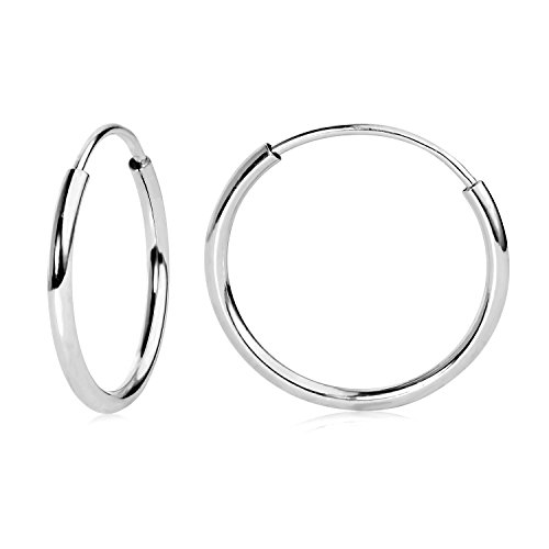 14k White or Yellow Gold Endless Hoop Earrings (10-20x1.0mm) 14k White or Yellow Gold Endless Hoop Earrings (10-20x1.0mm)
