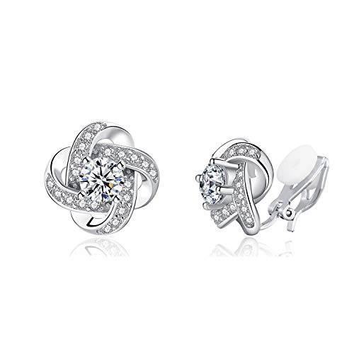 YOQUCOL Cubic Zirconia Crystal Geometry Cross Clip On Earrings Non Pierced Jewellery Elegant Stud For Women Girls YOQUCOL Cubic Zirconia Crystal Geometry Cross Clip On Earrings Non Pierced Jewellery Elegant Stud For Women Girls