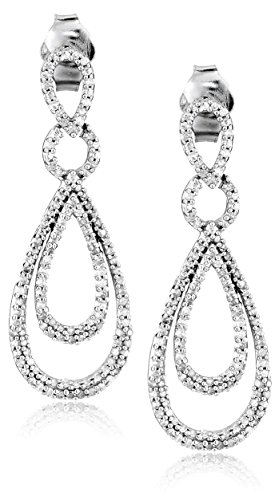 Amazon Collection Sterling Silver Diamond Drop Earrings (1/2 cttw) Amazon Collection Sterling Silver Diamond Drop Earrings (1/2 cttw)