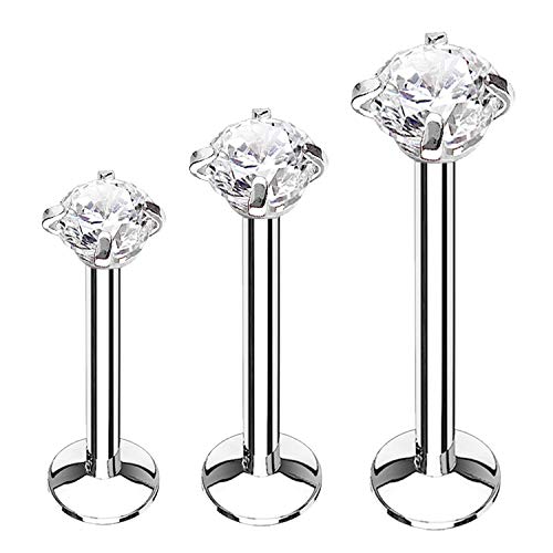 BodyJ4You 3PC Labret Tragus Stud Earrings | 16G Surgical Stainless Steel CZ Crystal | Monroe Helix Cartialge Conch Medusa Lip | Body Piercing Jewelry Set BodyJ4You 3PC Labret Tragus Stud Earrings | 16G Surgical Stainless Steel CZ Crystal | Monroe Helix Cartialge Conch Medusa Lip | Body Piercing Jewelry Set