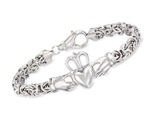 Ross-Simons Sterling Silver Byzantine Claddagh Bracelet