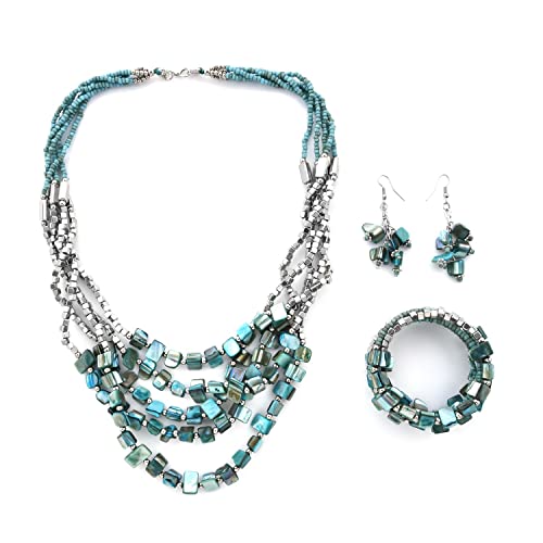 Shop LC Handmade Chunky Beaded Jewelry for Women Seed Bead Necklace Bracelet Earrings Sets Boho Beach Summer Gifts Shop LC Handmade Chunky Beaded Jewelry for Women Seed Bead Necklace Bracelet Earrings Sets Boho Beach Summer Gifts