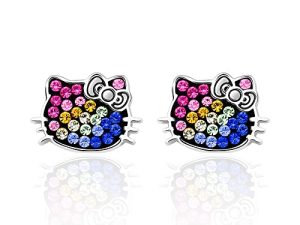 Hello Kitty Rainbow Crystal Stud Earrings - Hello Kitty Earrings - Hello Kitty Jewelry - Hello Kitty Accessories