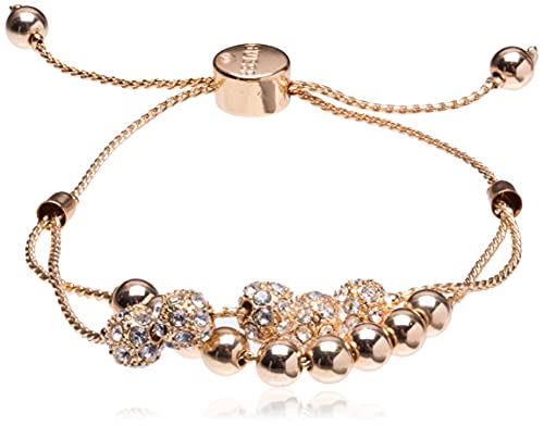 GUESS Womens Double Row Round Bead and Fireball Slider Bracelet GUESS Womens Double Row Round Bead and Fireball Slider Bracelet