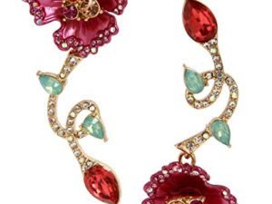 Betsey Johnson Floral Mismatch Earrings