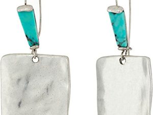 Robert Lee Morris "Mosaic" Sculptural Square Long Drop Earrings