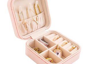 KElofoN Travel jewelry Organizer Travel jewelry case Travel Jewelry box Small Jewelry Organizer Box for Girls Women(pink)