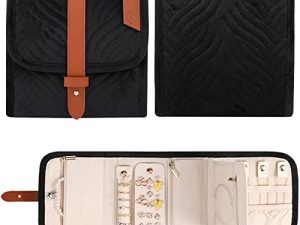 Voova Travel Jewelry Organizer Case Small Jewelry Storage Book Bag for Traveling Essentials