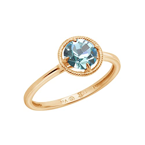 Amazon Collection 10k Gold Round-Cut Birthstone Ring made with Infinite Elements Crystal Amazon Collection 10k Gold Round-Cut Birthstone Ring made with Infinite Elements Crystal