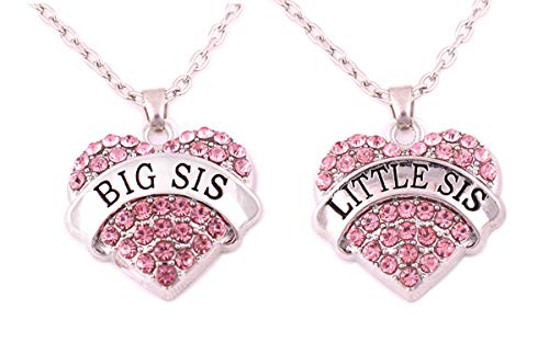 Charm.L Grace Crystal Heart Necklaces Set Mom Big Sis Middle Lil Sister Charm.L Grace Crystal Heart Necklaces Set Mom Big Sis Middle Lil Sister