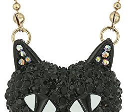 Betsey Johnson Pave Cat Pendant Necklace