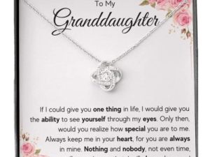 Granddaughter Necklace Gifts From Grandma Grandmother or Grandpa Grandfather To My Granddaughter Graduation Birthday Pendant Jewelry with Message Card and Gift Box