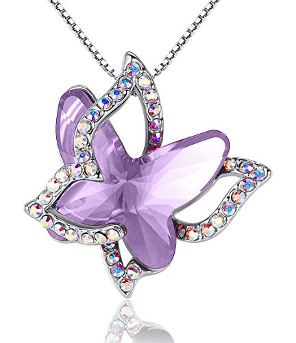 GEMMANCE Butterfly Birthstone Crystal Necklace - Silver Tone with 18”+2” Chain - Necklace Mother’s Day Anniversary Birthday Christmas - Gifts for Women Girls Daughter GEMMANCE Butterfly Birthstone Crystal Necklace - Silver Tone with 18”+2” Chain - Necklace Mother’s Day Anniversary Birthday Christmas - Gifts for Women Girls Daughter
