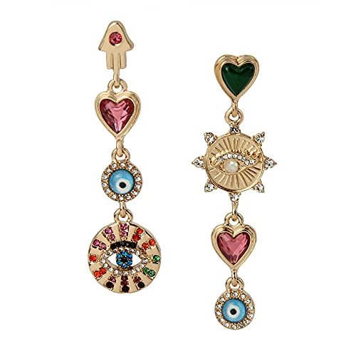 Betsey Johnson Evil Eye Linear Non-Matching Earrings Betsey Johnson Evil Eye Linear Non-Matching Earrings