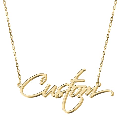 UMAGICBOX Personalized Dainty Name Necklace 18K Real Gold Plated Stainless Steel Hypoallergenic No Fade Custom Engraved Initial Nameplate Pendant Jewelry Customized Birthday Mother Christmas Day Gifts for Women Girls Teen Kids Daughter UMAGICBOX Personalized Dainty Name Necklace 18K Real Gold Plated Stainless Steel Hypoallergenic No Fade Custom Engraved Initial Nameplate Pendant Jewelry Customized Birthday Mother Christmas Day Gifts for Women Girls Teen Kids Daughter
